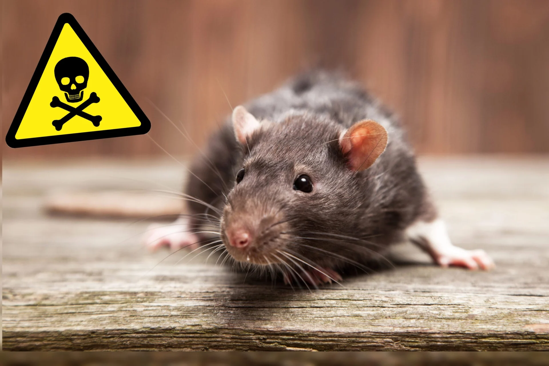 Ratte und Gefahrensymbol für Gifte