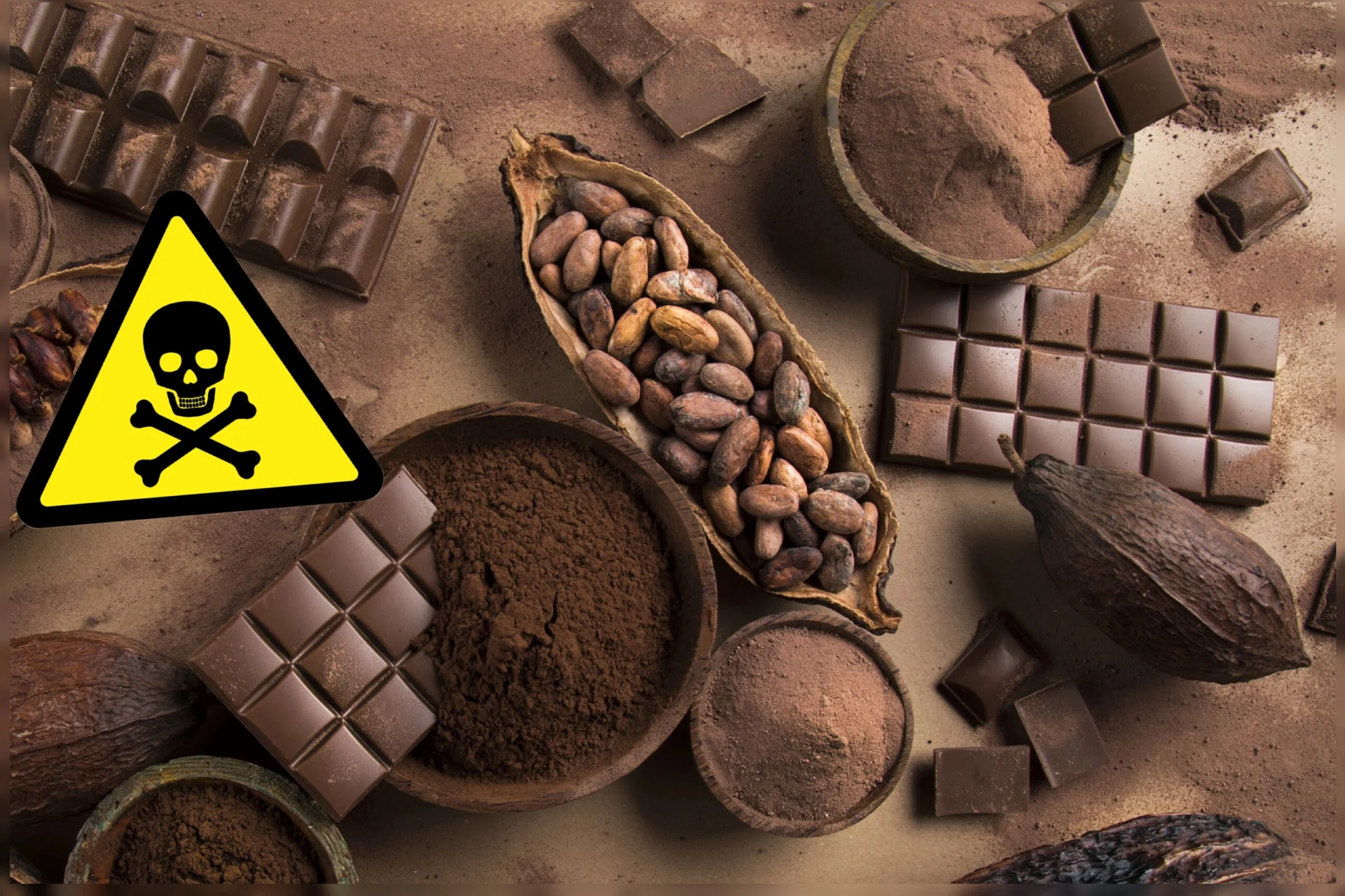 Kakao, Schokolade und das Symbol für Giftstoffe