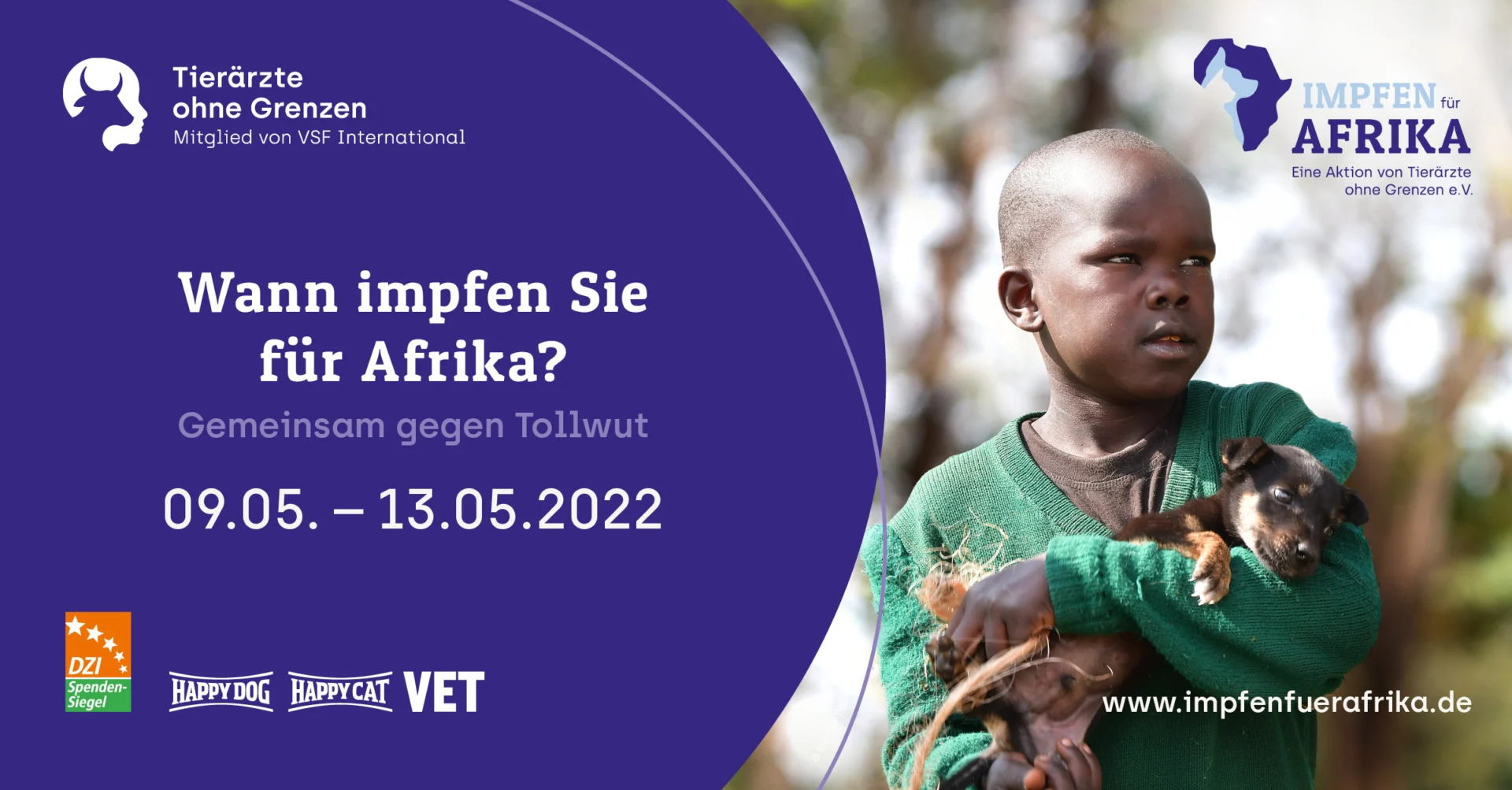 Banner von Impfen für Afrika